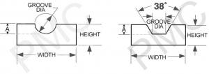 BELT GUIDE - TYPE V - UHMW | M BELT - .75" BASE - .38" HEIGHT - 10