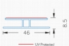 POLYCARBONATE CLEAR EXTRUDED DIVIDE H CHANNEL #202